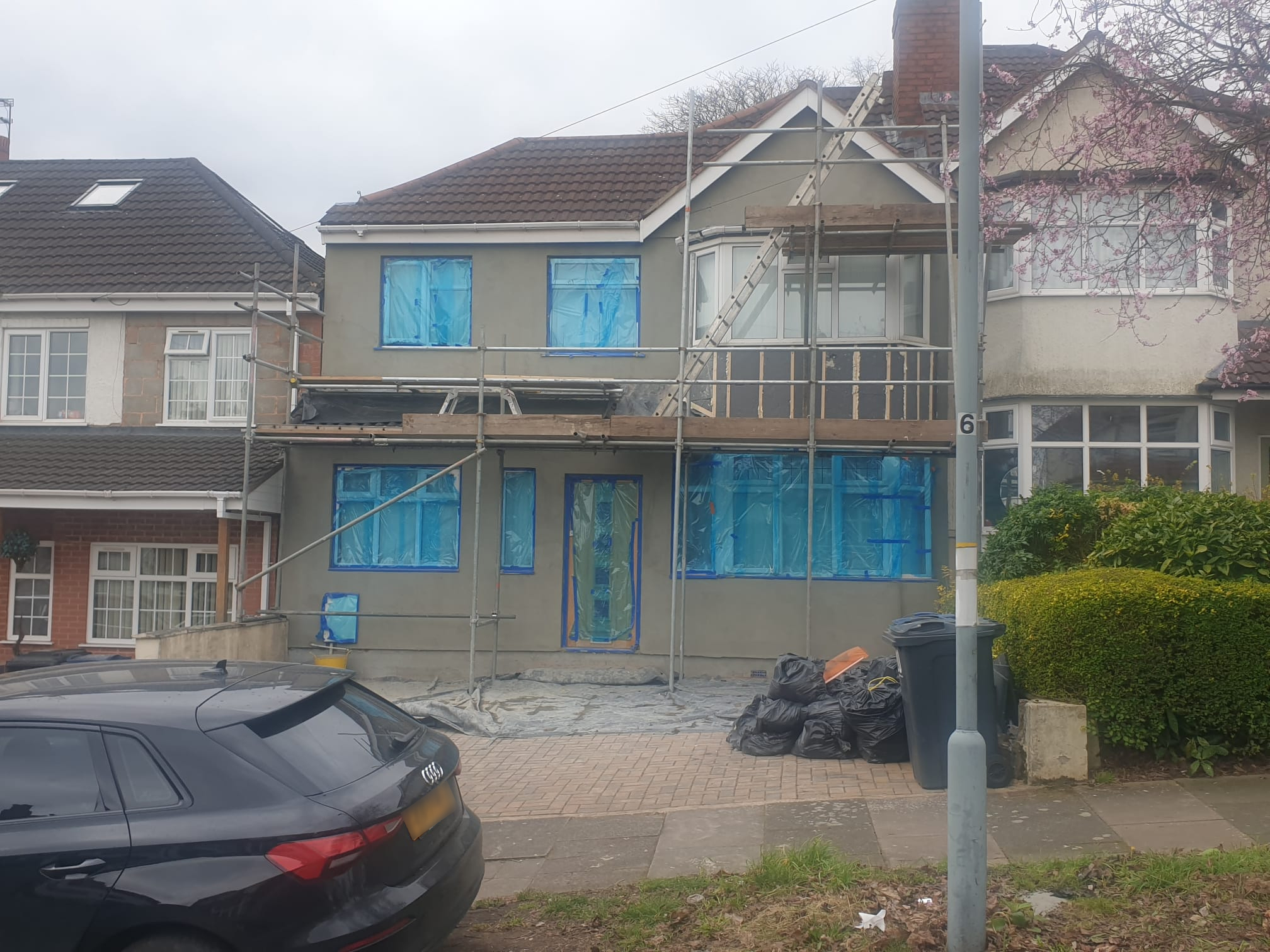 External wall insulation installed on a residential property