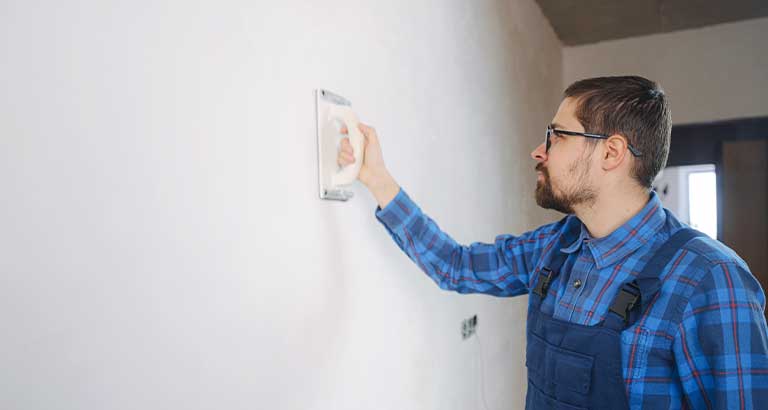 Step 3: insulated wall plastered to a smooth finish